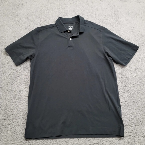 Callaway Shirt Mens Large Black Short Sleeve Outdoors Sports Logo‎ Golf Polo - Picture 1 of 13